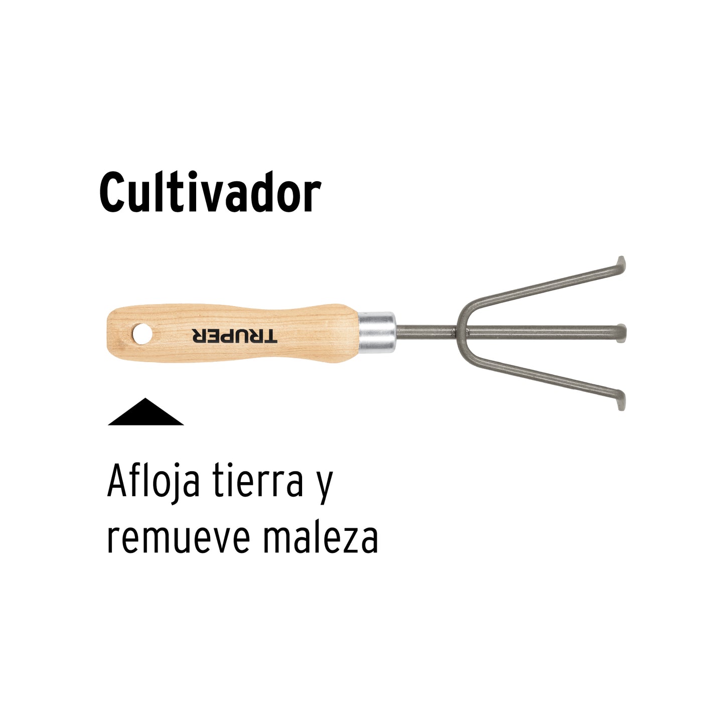 Cultivador para jardín, mango de 6", Truper