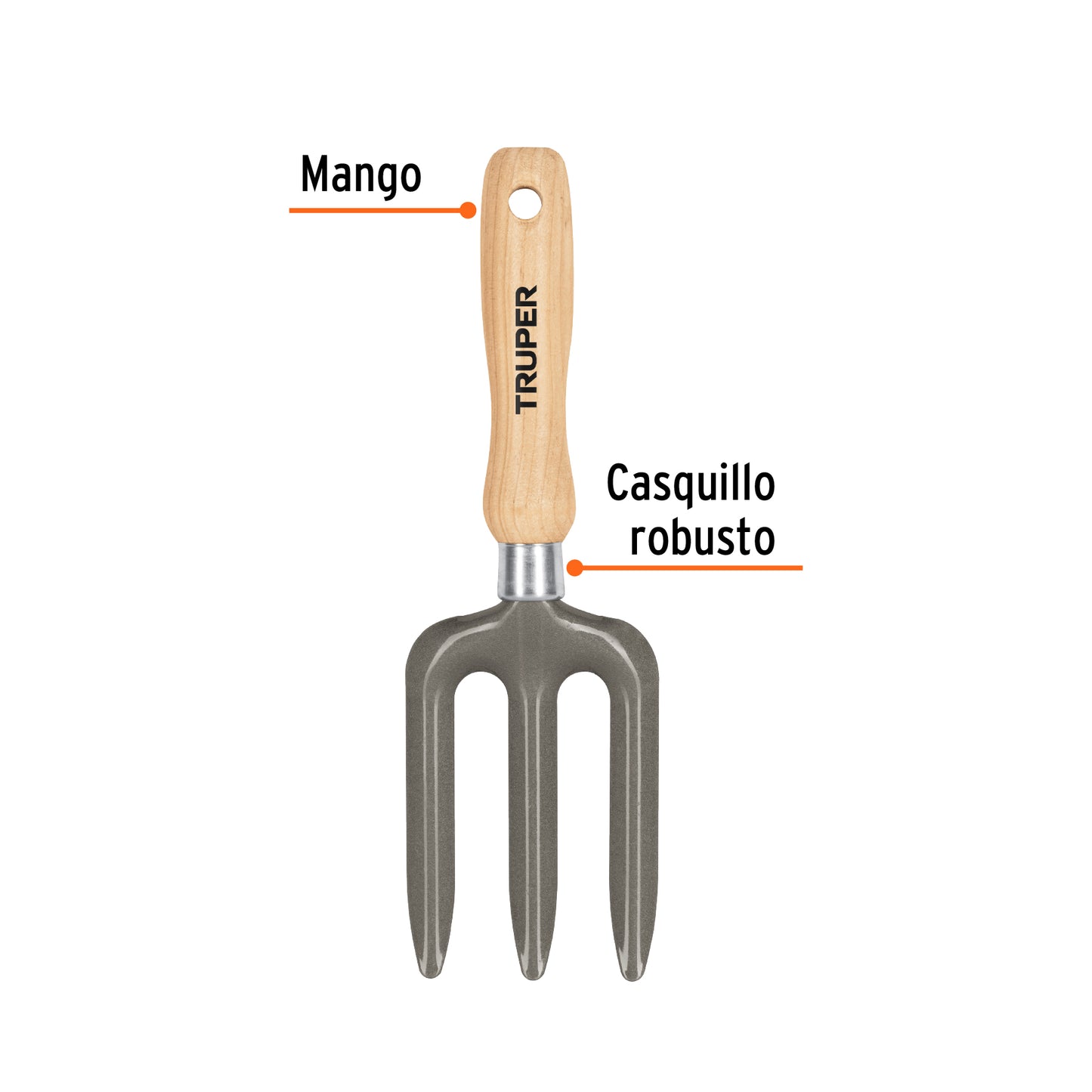 Bieldo para jardín, mango de 6", Truper