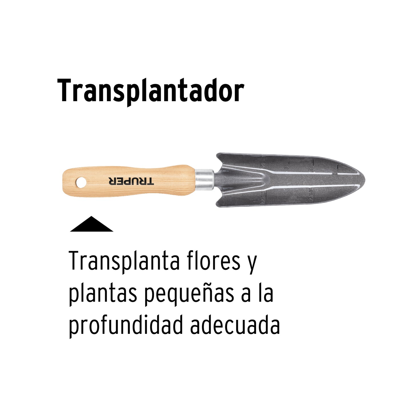 Transplantador para jardín, mango de 6", Truper