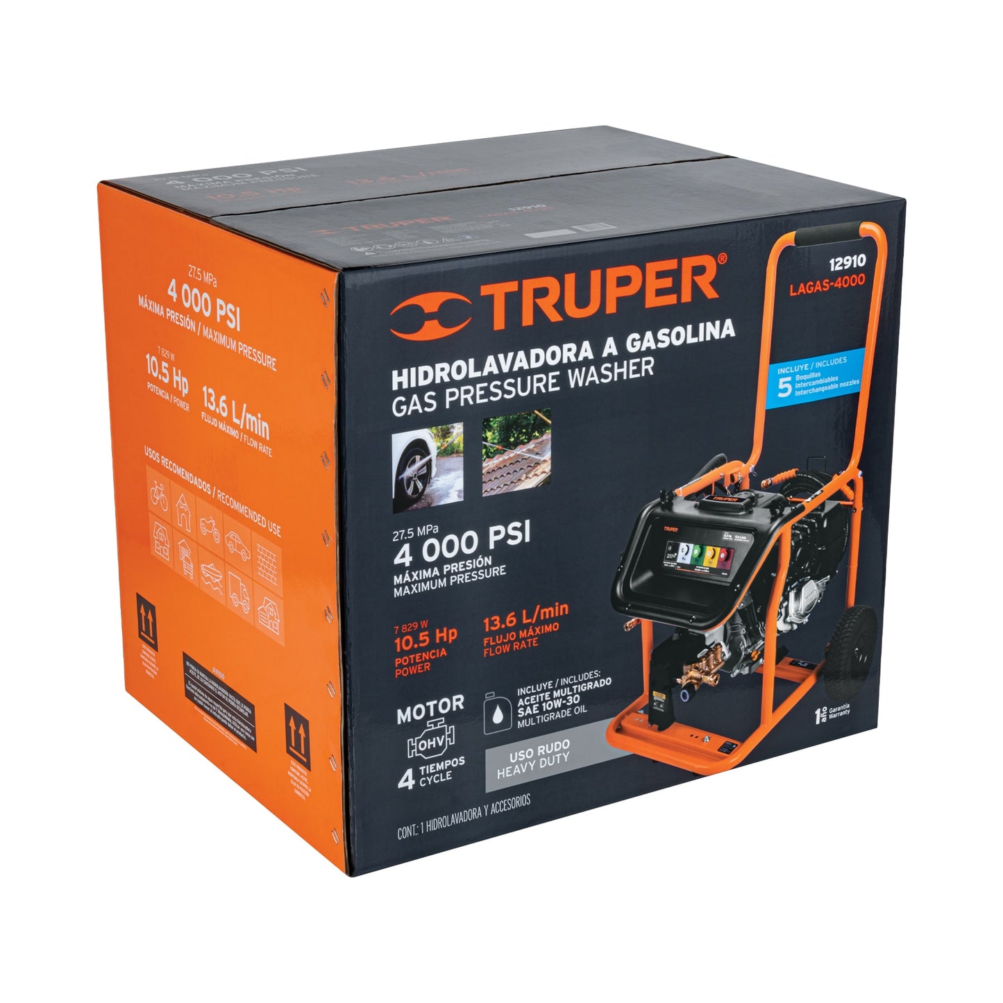 Hidrolavadora con motor a gasolina, 2,800 PSI, Truper