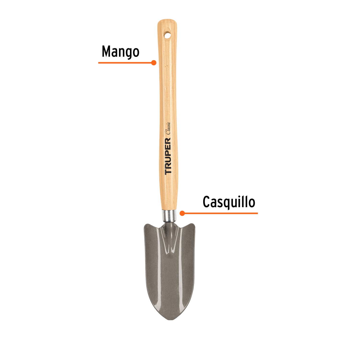 Cuchara para jardín, mango de 15", Truper